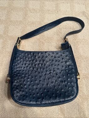 Vintage Vera Pelle Ostrich Shoulder Bag